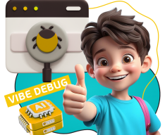 Тестирование & Vibe Debug. Охотники за багами - КИБЕРшкола программирования для детей, компьютерные курсы для школьников, начинающих и подростков - KIBERone г. Саратов